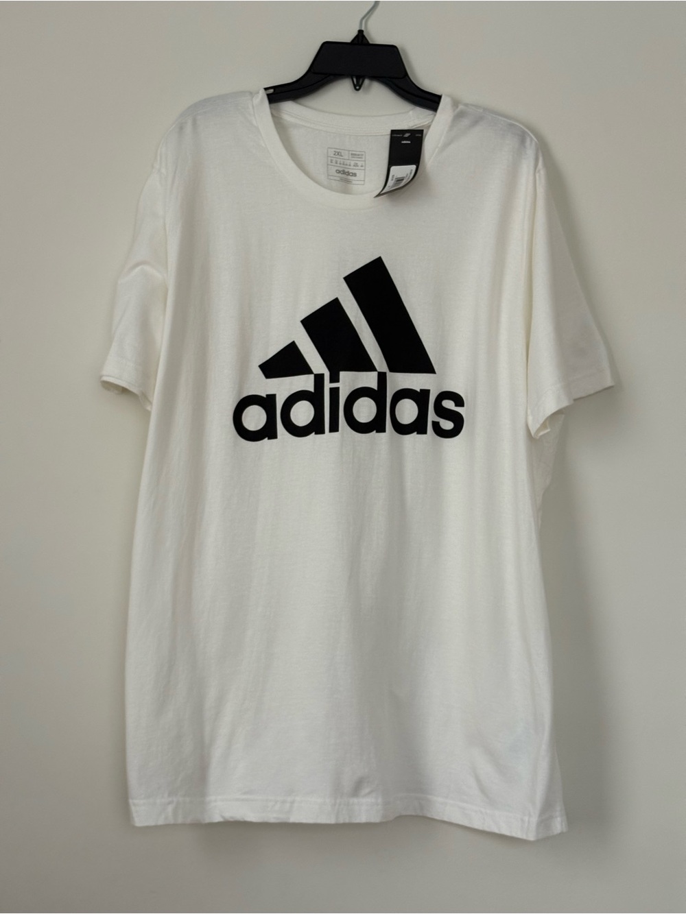 Adidas Men’s 2XL White Black Logo Graphic T-Shirt NWT